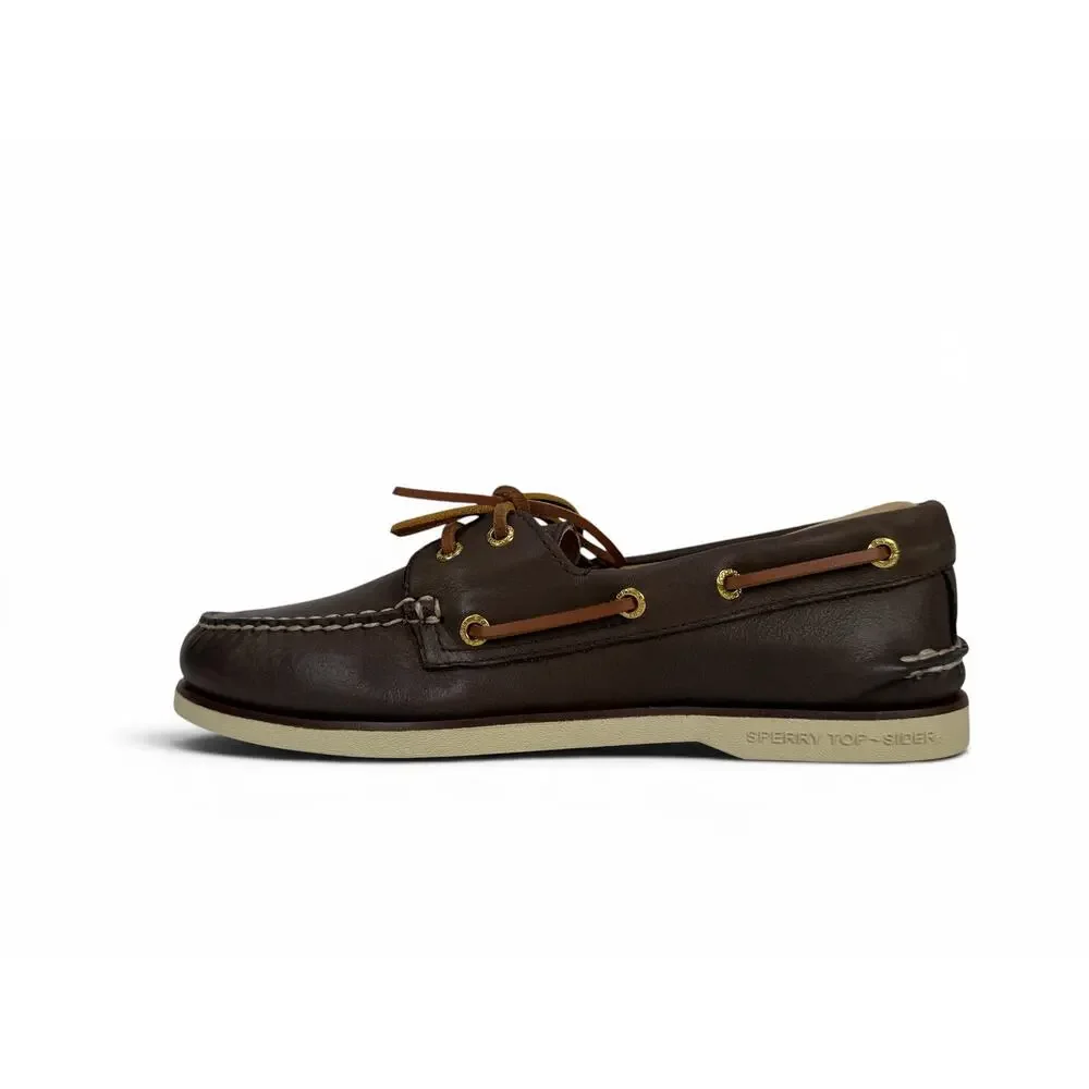 Sperry Gold Cup Authentic Original Boat Shoes Mens Brown Leather 2 Eye Slip On